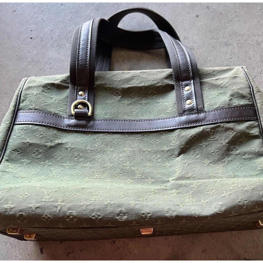 LOUIS VUITTON Josephine GM Monogram Authentic Green Khaki Brown Mini Lin Handbag